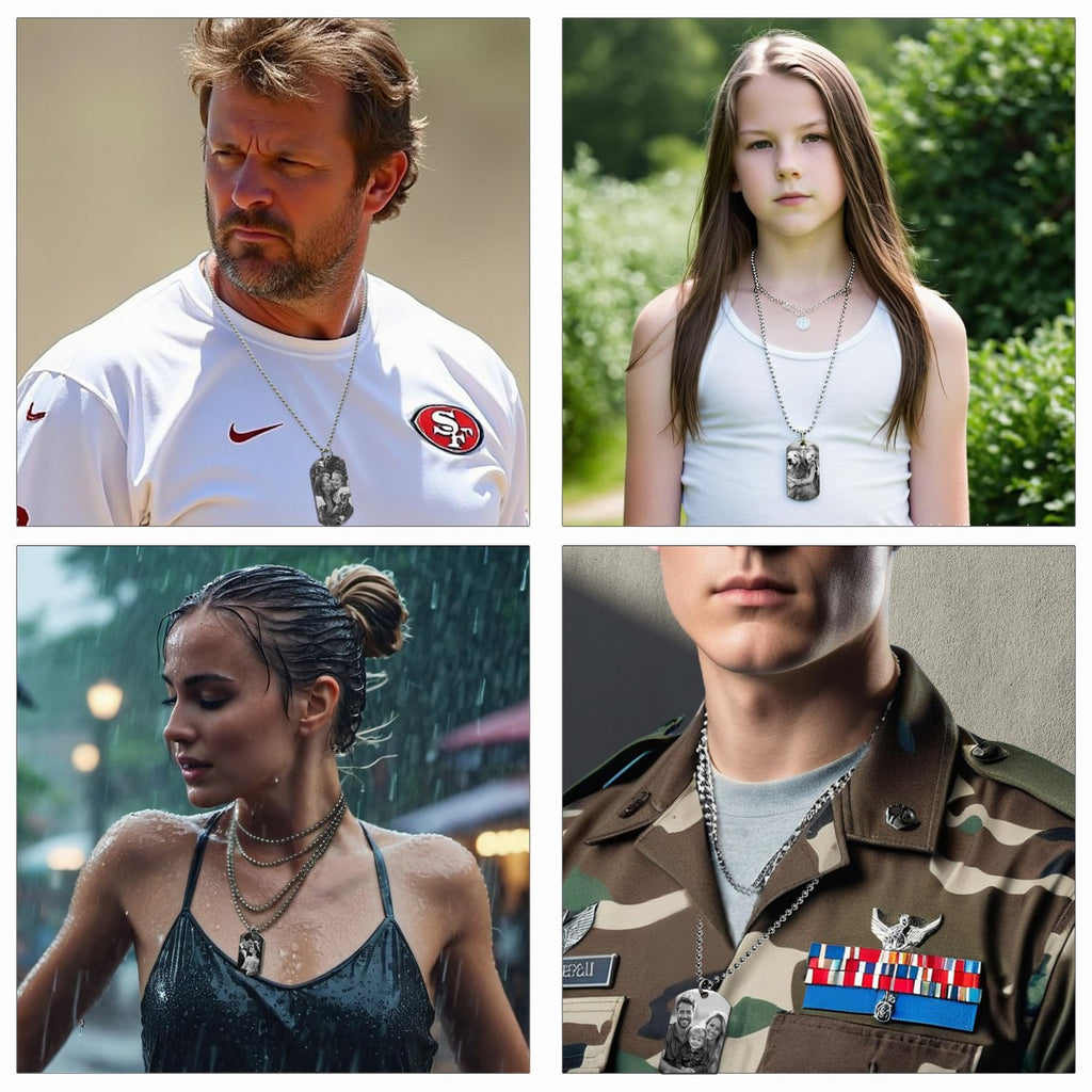 Engraved Photo Necklace ¨C Custom Sterling Silver Mother & Baby Keepsake