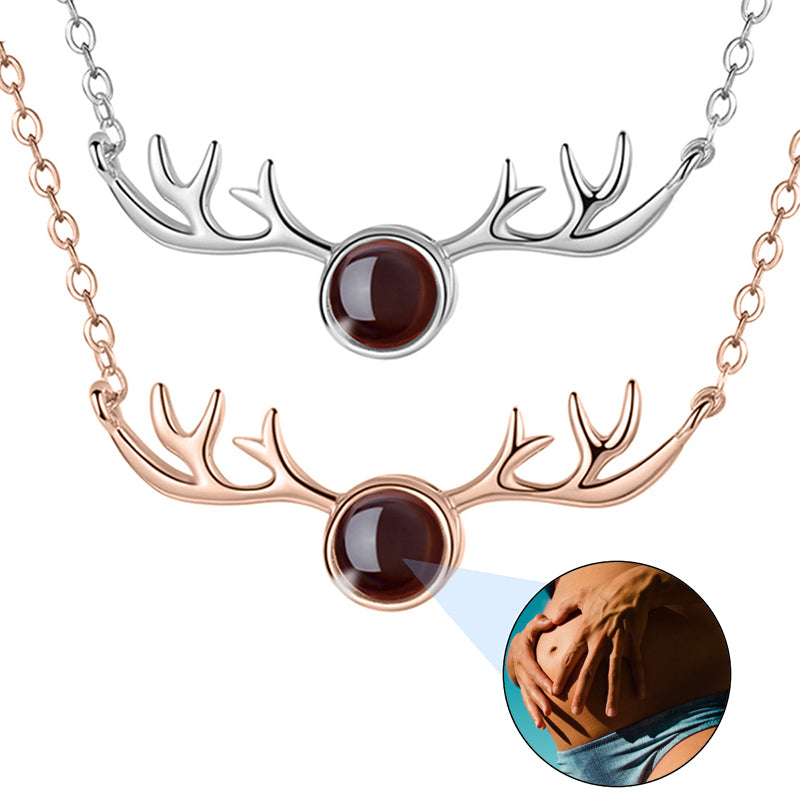 Custom Birthstone Projection Necklace, Memorial Gift for Grandma, Photo Projection Pendant, Birthday Jewelry, Birthday Gift for Her