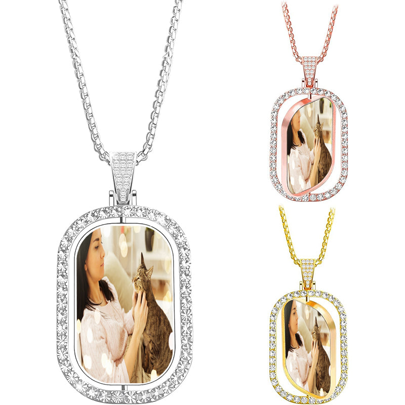 Custom Photo Memorial Necklace, Eye Projection Necklace, Infinite Love Necklace, Necklace for Woman, Photo Inside Jewelry, Gift for her