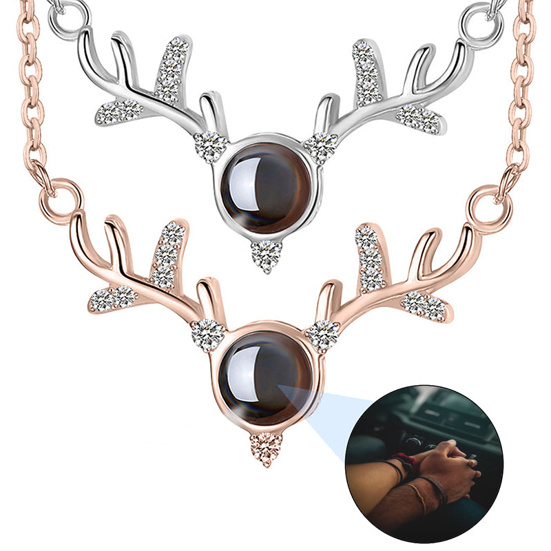 Custom Name -Silver-Rose Birth Flower Necklace, Birth Flower Necklace for Gift, Custom Engrave, Personalized Memorial Jewelry