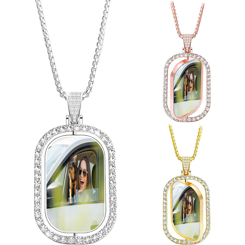 Custom Photo Projection Necklace, Love Heart Picture Pendant, Minimalist Personalized Jewelry, Secret Message Keepsake, Memory Gift for Mum