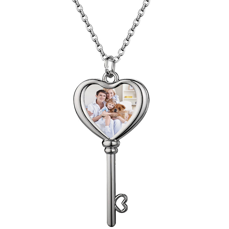 Charm Necklace with multiple photo charms - option to personalize the back with a name or message - choose single sided or double sided