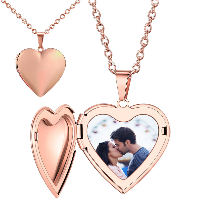 Angel Wing Locket Necklace That Hold Picture Photo 925 Sterling Silver Heart Locket Pendant For Women Engraved Forever in My Heart Birthday Gifts