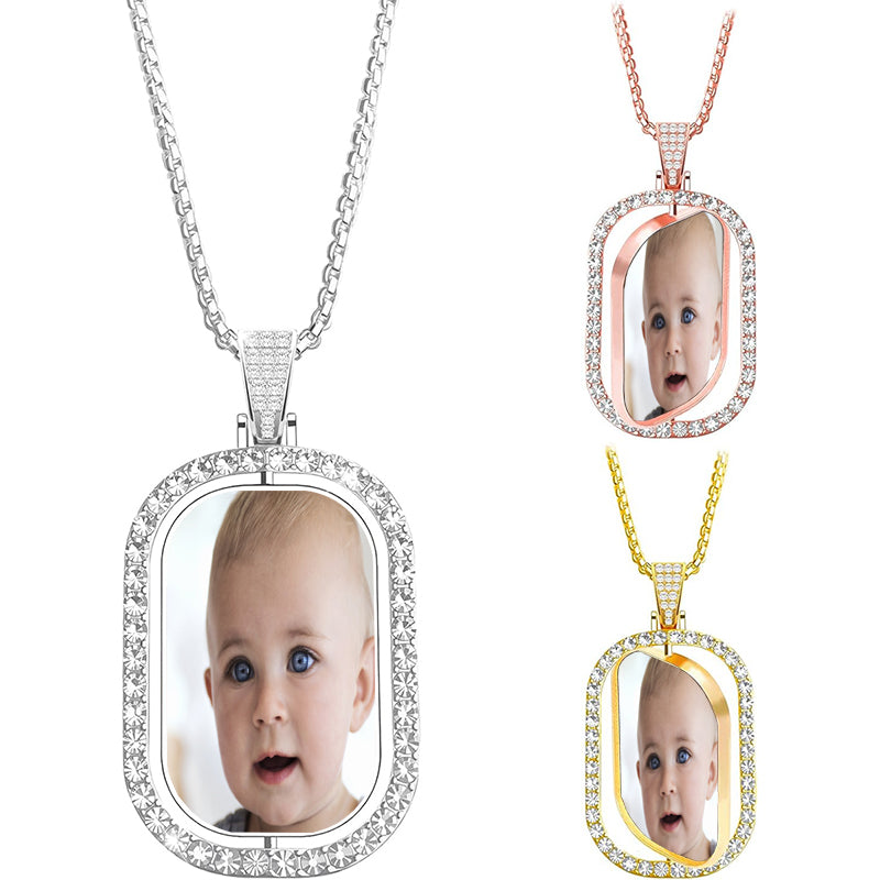 Memory Locket Charms, Round Mixed Colored Electroplated Crystal Picture Frame Bouquet Charm, Living Floating Memory Locket for 2 Photos