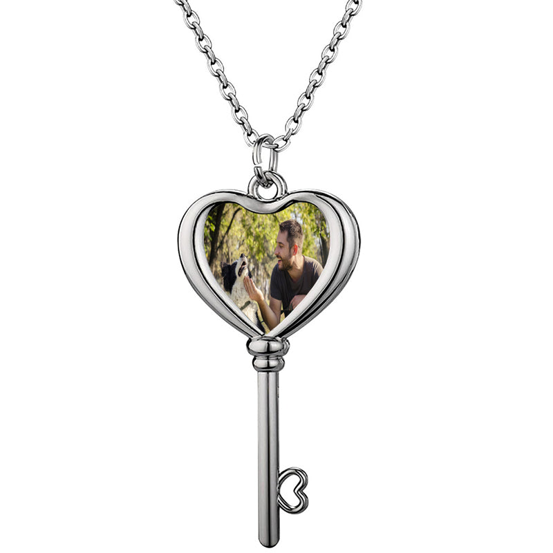 Double Side Custom Photo Necklace Personalized Customized Picture Memorial Keepsake Gift -Dad,Mom, Wife, Daughter, or Friend - Birthdays, Anniversaries, Memorials