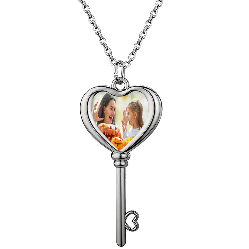 Locket Necklace for Women, Silver/Black/Rose / Plated Personalized Memorial Gifts, Custom Photo Jewelry for Loved Ones, Birthday Valentine's Day Keepsake, Versatile Styles Available