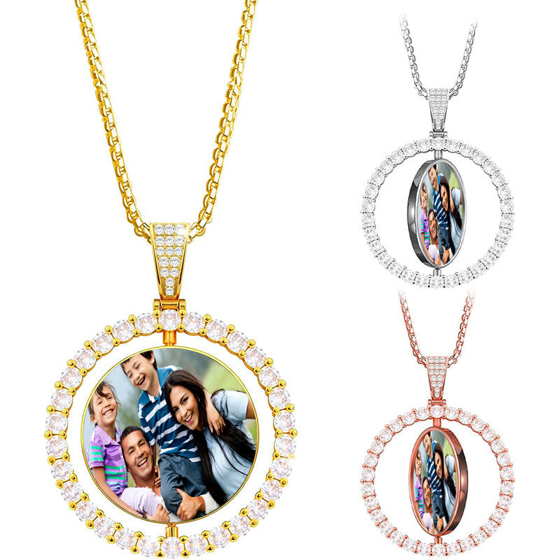 Girls Heart Locket Necklace with Photo, Personalized Locket Necklace with Name, Customized Birthday Gift, Christmas Gift, /Silver/Rose