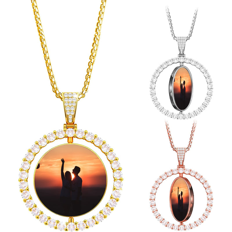 Custom Photo Projection Necklace with Birthstone ¨C Personalized Picture Pendant ¨C Memorial Jewelry Gift for Her Mom Friend