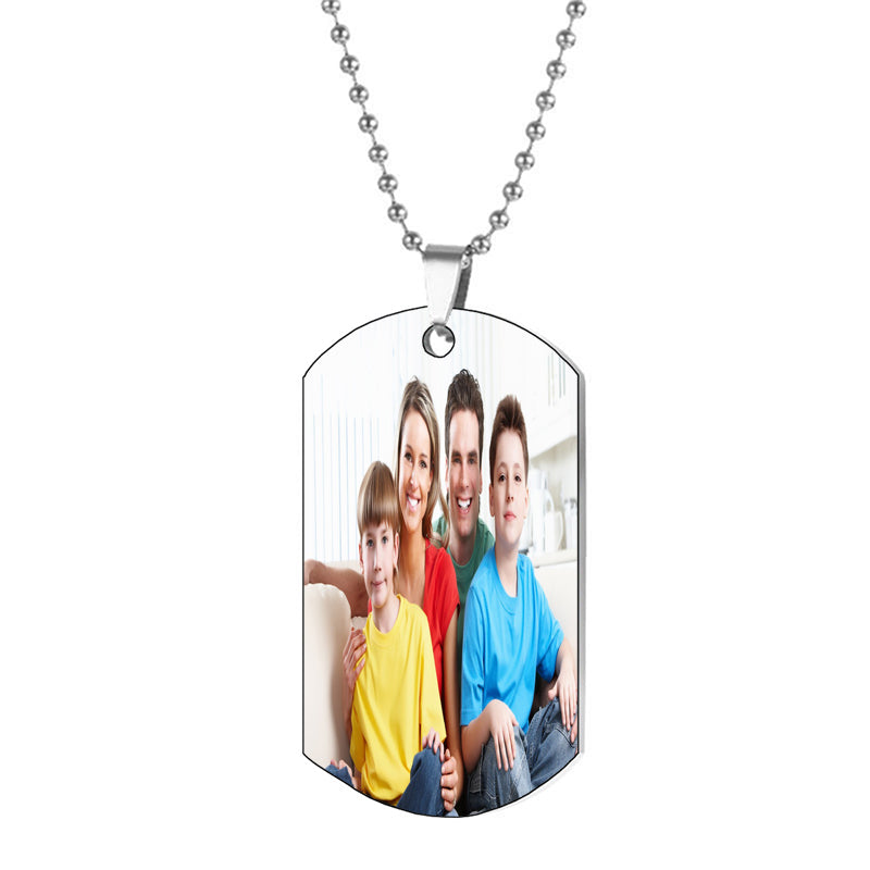 Mother Daughter Photo Necklace Custom Engraved Picture Necklace Family Portrait Keepsake Gift for Mom