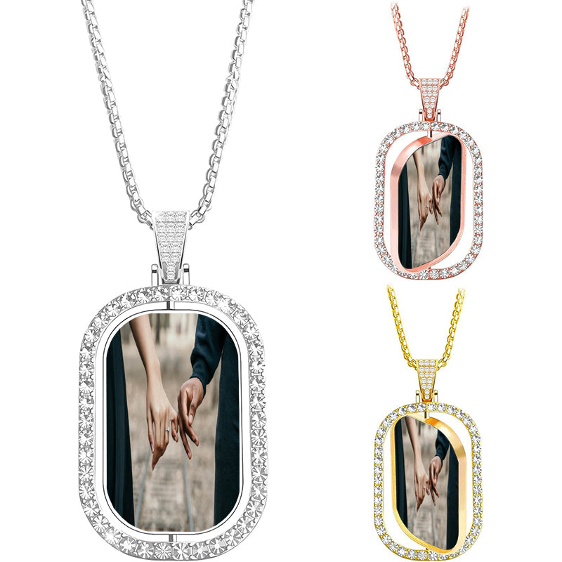 Custom Locket Necklace with Photo for Men, Copper/Sterling Silver Locket That Hold Pictures Personalized Photo Locket Memorial Necklace with Pictures Inside Jewelry Gift