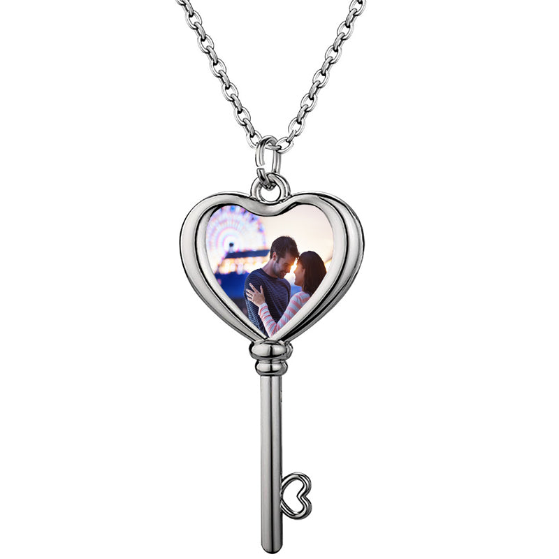 Custom Picture Necklace, Personalized Photo Pendant, Stainless Steel Round Openable Locket, Circle Chain, for Christmas Birthday Memorial Gifts