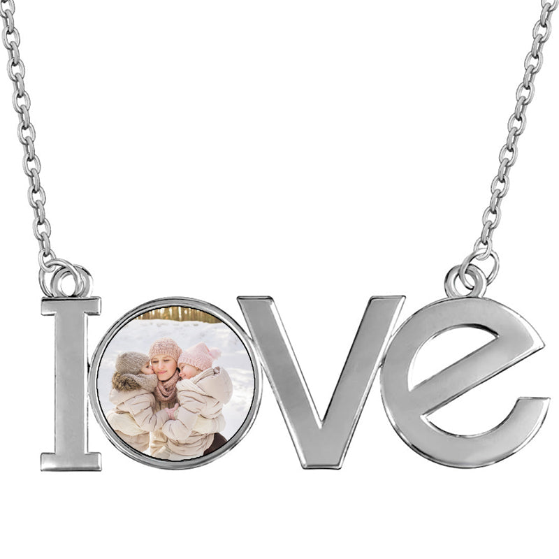 Creative Photo Necklace Personalized for Men Women Dog Tag/Square/Round/Angel Wing/Cat/Oval Shaped Stainless Steel/ Plated Picture Pendant Custom Text Memorial Jewelry, with Gift Box