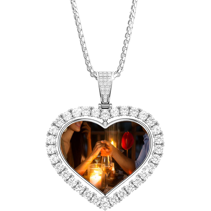 Custom Picture Necklace with Eyes Personalized Eyes Necklace for Women Men Engraving Photo Pendant Necklace for Couples Unique Jewelry Idea for Valentines Anniversary Birthday Christmas Gifts