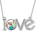 Love Heart Locket Necklace That Holds Pictures Engraved I Love You to the Moon and Back Photo Lockets