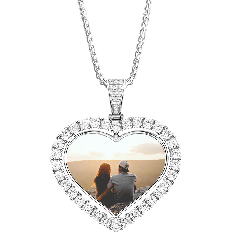 Multiple Photo Projection Necklace Collar Picture Necklace ? Custom Photo Projection Necklace with Picture Inside ? I Love You Necklace 100 Languages Personalized Photo Necklace