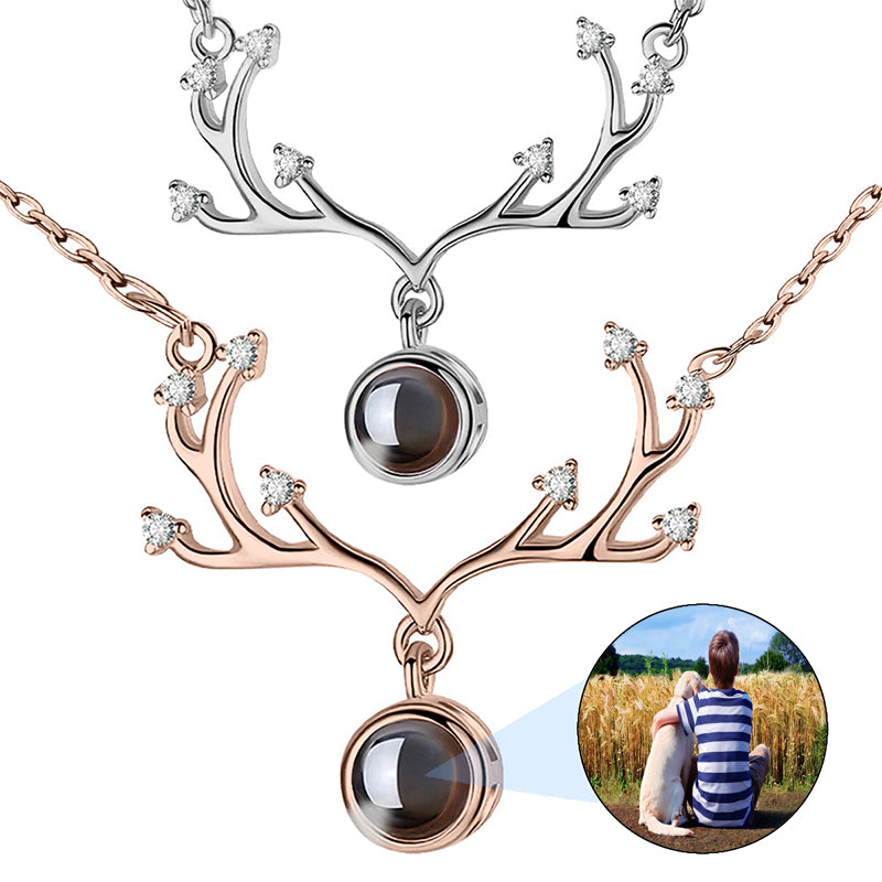 Custom Birthstone & Photo Necklace, Memorial Picture Projection Necklace, Heart Birthstone Necklace, Memorial Photo Jewelry, Christmas Gifts