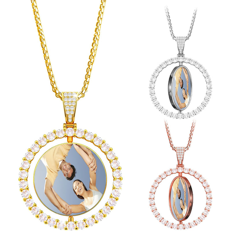 Custom Photo Locket Necklace, Birthstone Pendant Necklace, Memorial Jewelry, Photo Necklace, Anniversary Gift, Christmas Gift for Her