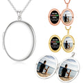 Locket Necklace with Photo, Engravable Oval Necklace, Custom Engraved Locket Jewelry, Picture Locket Necklace, Personalized Christmas Gift