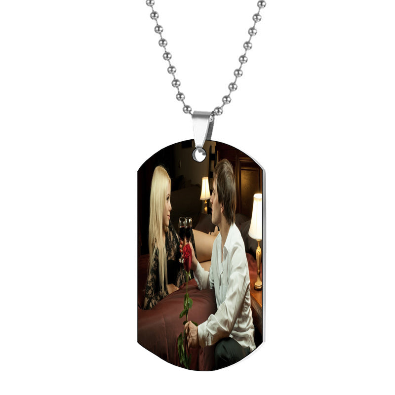 Angel Wing Projection Photo Necklace in / Silver / Rose , Personalized Photo Necklace Sterling Silver Custom Girlfriend Choker