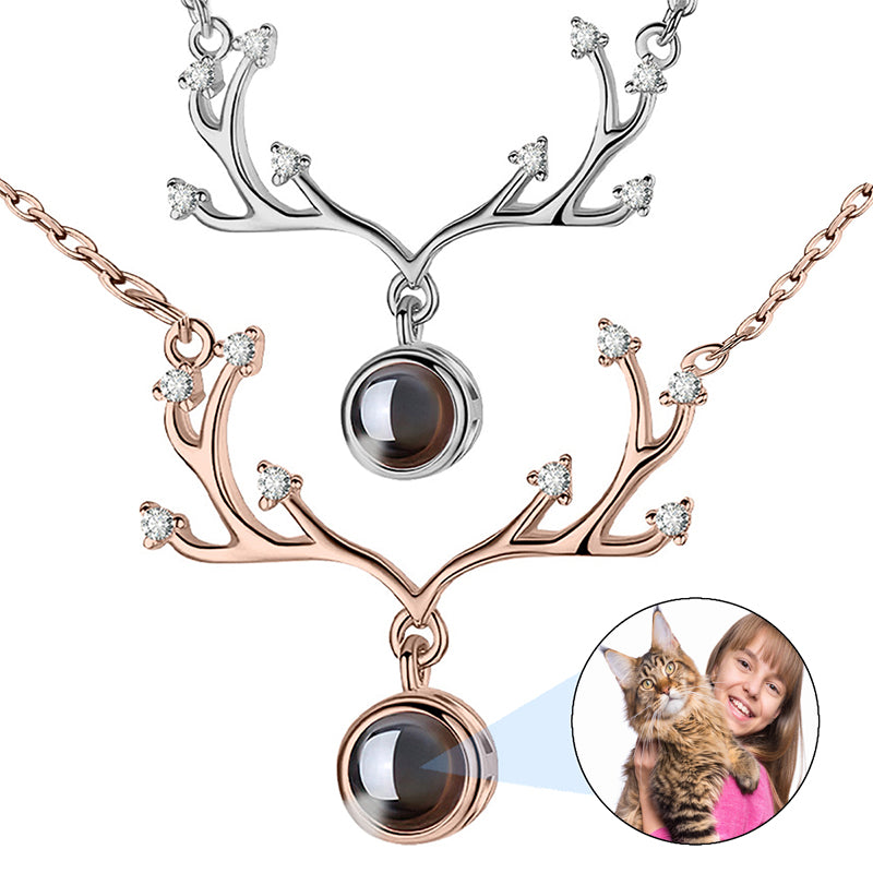 Custom Photo Projection Necklace, Personalized Memorial Pendant