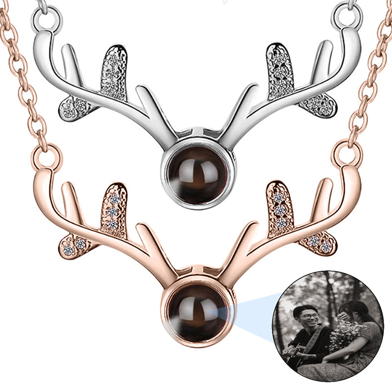 Double Round Bead Photo Projection Necklace, Custom Photo Necklace, Memorial Photo Pendant, Gift for Her, Mom Necklace, Valentine Day Gift