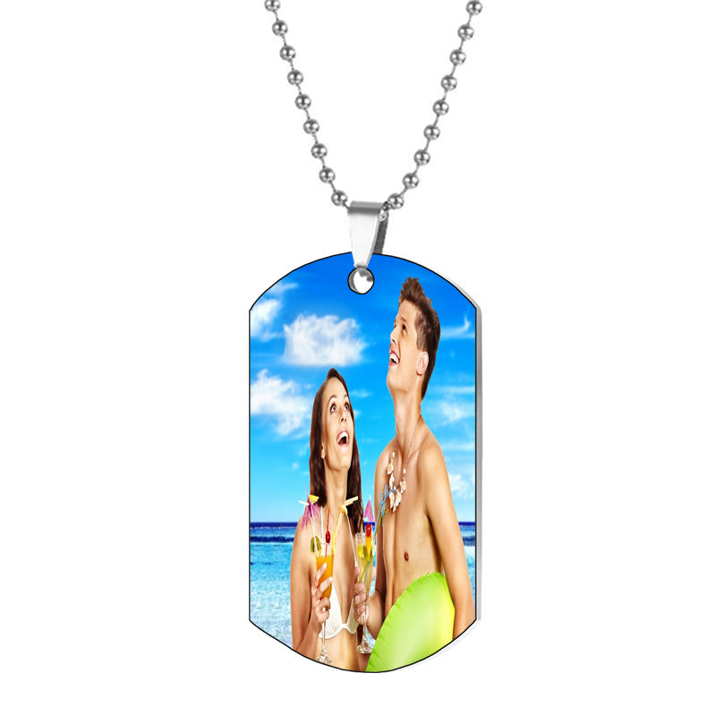 Dainty Initial Tag Necklace: Engraved Sterling Silver Charm