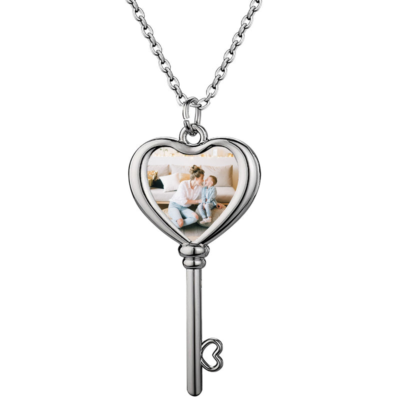 MyNameNecklace Diamond and Name Beads Heart Charm Necklace | Silver| Personalized Engraved Mother's Day Gifts for Her Wife