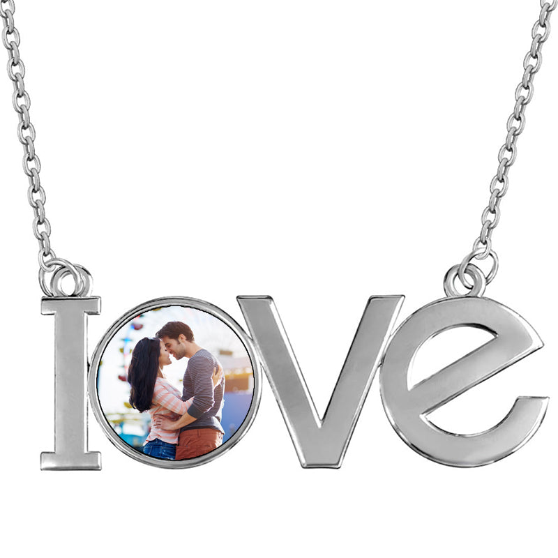 Custom Engraved Stainless Steel Round Necklace - Personalization Included Text Handwriting Drawing 18" Chain