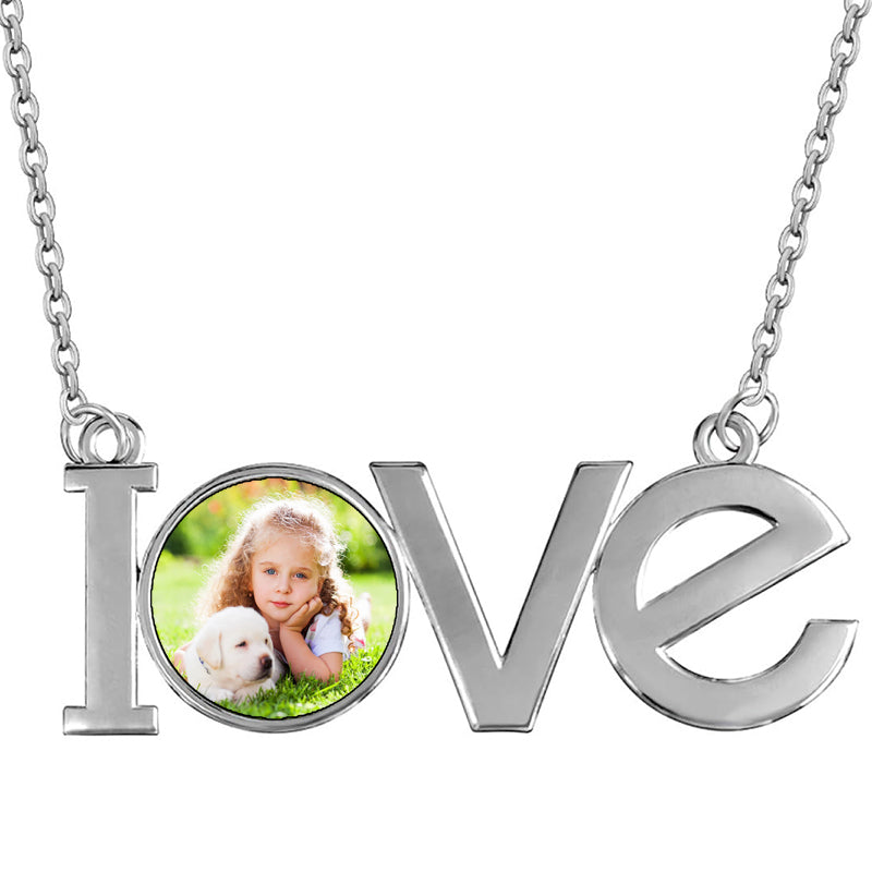 Custom 8 Star Photo Projection Necklace, Sterling Silver Love Pendant, Personalized Jewelry