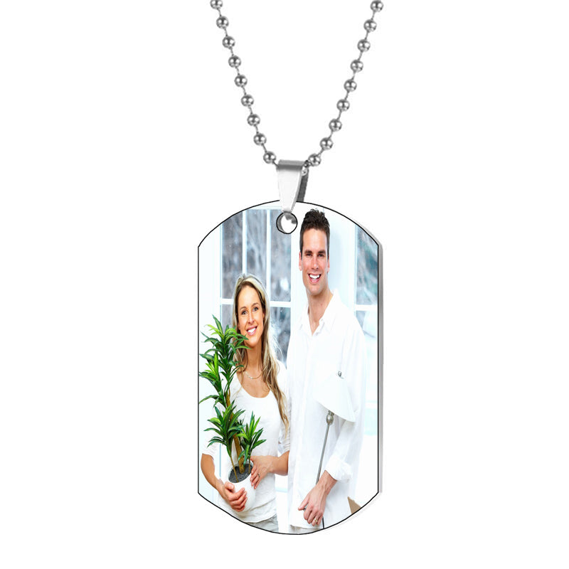 Customize Double Sided UV Photo Pendant Necklace/Stainless Steel