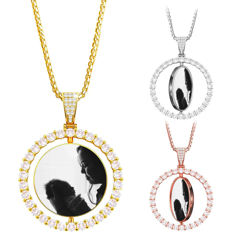 Custom Heart/Circle Picture Necklaces for Women,Personalized Photo Pendant Jewelry Gift for Mother Wife Girlfriend,Waterproof&Hypoallergenic Valentines Mothers Day Jewelry