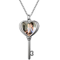 Heart Projection Photo Necklace Personalized 925 Sterling Silver Memorial Picture Inside Pendant